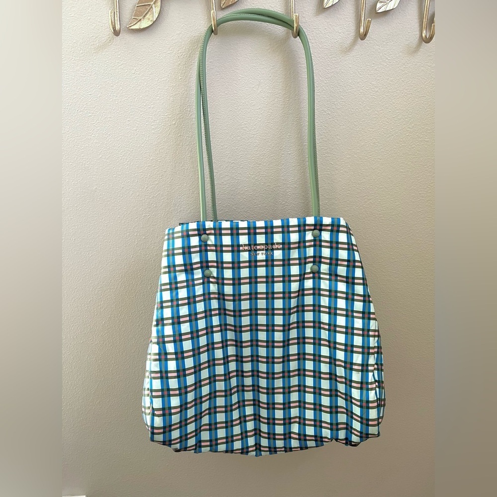 Kate Spade Everything Puffy Plaid Large Tote Bag - Picture 3 of 7